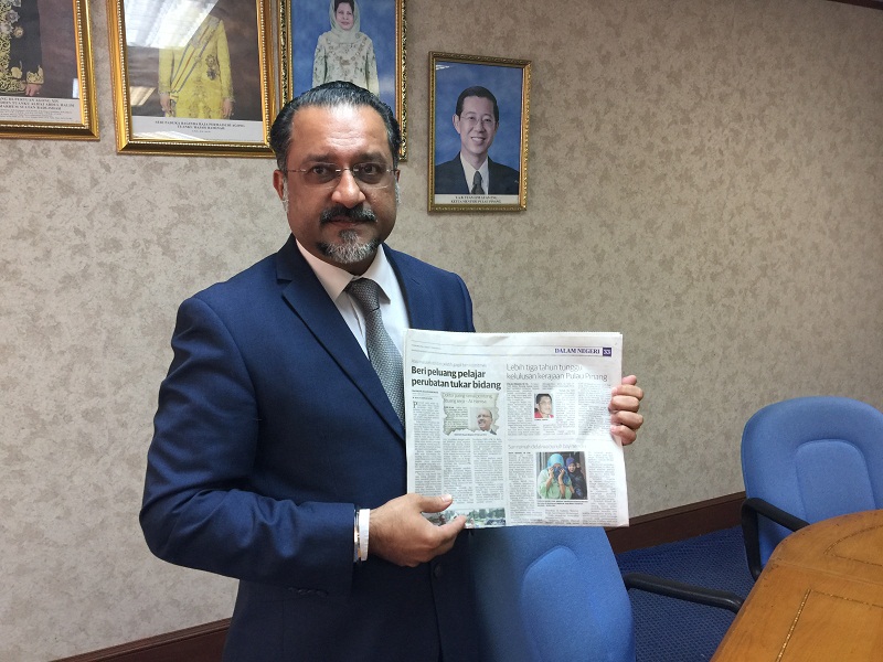 Penang executive councillor Jagdeep Singh Deo said there will not be any special treatment for any developer including federal agencies. u00e2u20acu201d Picture by Opalyn Mok