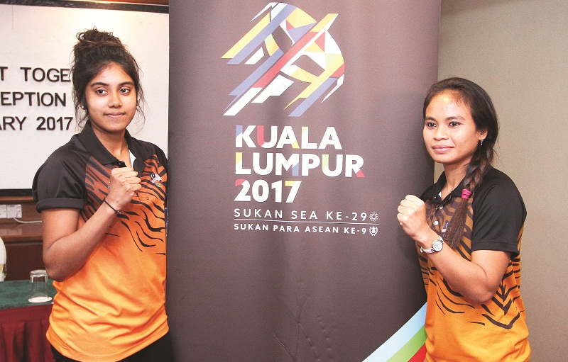 Theiviya Selvarajoo (left) and Jawairiah Noordin will represent Malaysia at the upcoming Kuala Lumpur SEA Games. u00e2u20acu201d Picture by Bernama