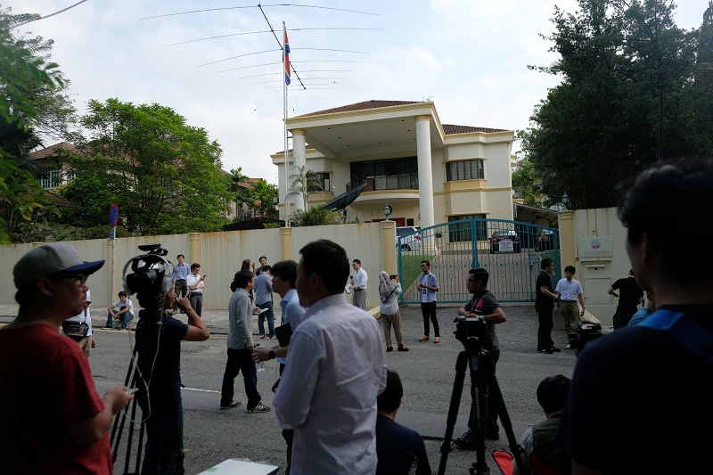 Members of the media gather in front of the North Korea embassy, following the murder of Kim Jong-nam in Kuala Lumpur February 24, 2017. u00e2u20acu201d Reuters pic