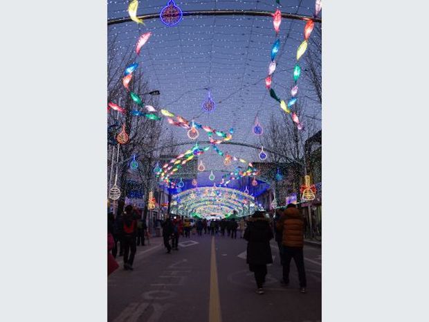 The streets of Hwacheon are lined with 27,000 trout lanterns — one for every resident — for the Mountain Trout Festival. — Picture courtesy of Hon Jing Yi/TODAY