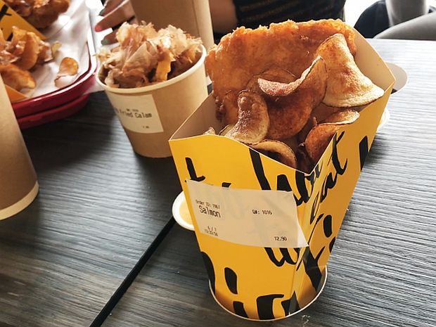 Big Fish Small Fish serves up their fish and chips in a paper cone. Diners can opt to have fish such as salmon or dory. u00e2u20acu2022 Picture by Sonia Yeo/TODAY