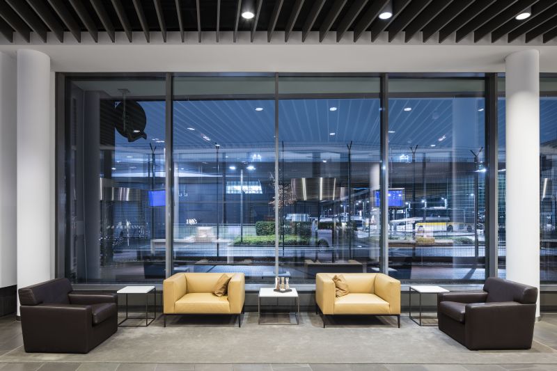 A lounge area in Lufthansa's first class terminal, where a personal assistant accompanies you through security and you donu00e2u20acu2122t walk to your gate; youu00e2u20acu2122re chauffeured u00e2u20acu2022 usually in a Porsche or Mercedes u00e2u20acu2022 at Frankfurt Airport in Germany. u00e2u20acu2022 Picture by