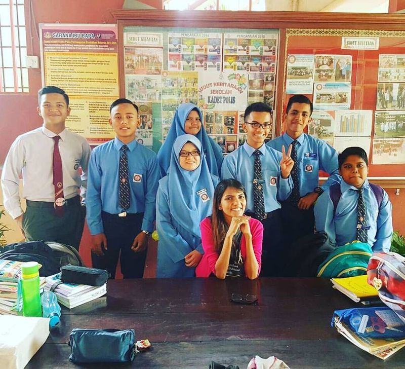 Cheryl Ann Fernando and the students who are part of the winning choral speaking team in the school. — Picture courtesy of Cheryl Ann Fernando