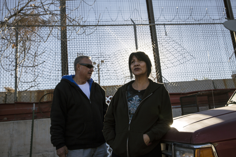 Miguel and Mannys Silva Rodriguez at their home in El Paso, Texas, which directly abuts the border fence, January 31, 2017. — Picture by Tamir Kalifa/The New York Times