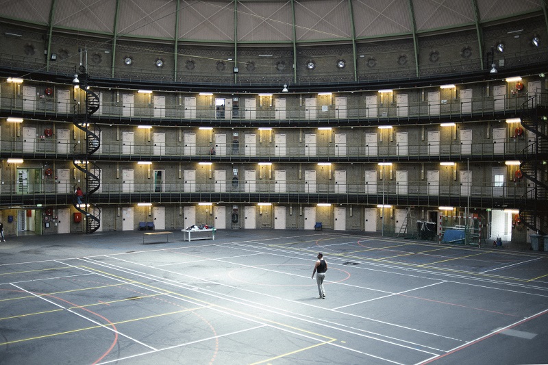 The De Koepel prison, in use as a refugee camp in Haarlem, the Netherlands, June 16, 2016. u00e2u20acu201d Picture by Dmitry Kostyukov/The New York Times