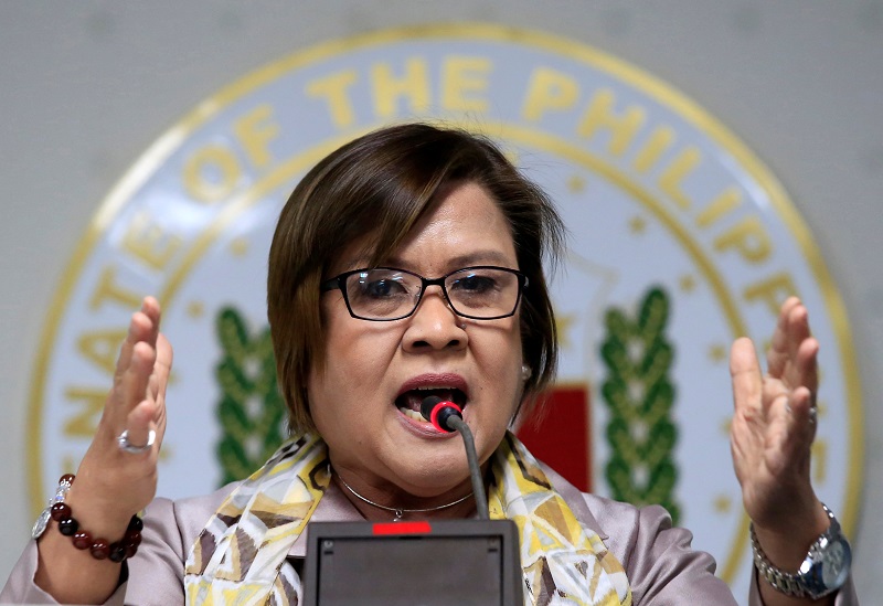Philippine Senator Leila de Lima gestures during a news conference at the Senate headquarters in Pasay city, metro Manila, Philippines September 22, 2016. u00e2u20acu201d Reuters pic