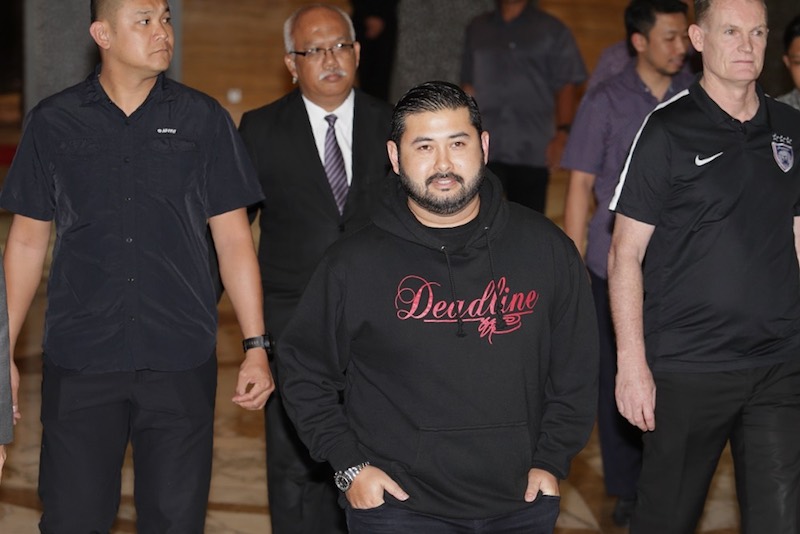 Tengku Mahkota Johor Tunku Ismail Sultan Ibrahim arrives for a meeting with local football supporters in Kuala Lumpur February 22, 2017. u00e2u20acu201d Picture by Choo Choy May