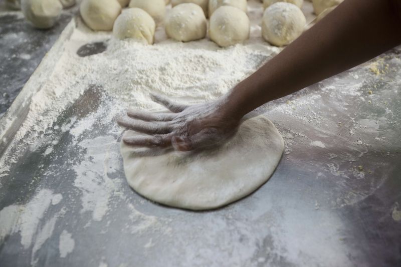 Roti is made at Pope Amin’s restaurant San Fernando, Trinidad and Tobago.