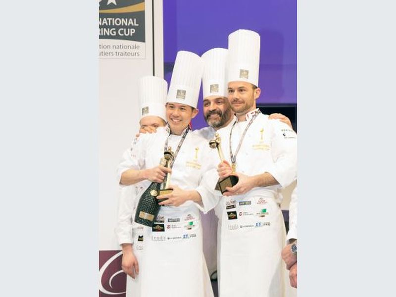  (From left) Chef Brandon Wei Khong Foo, Chef Michel Aninat and Chef Patrick Heuberger. Foo and Heuberger took home the award as the third best caterer in the world on Jan 21. u00e2u20acu2022 Picture courtesy of F Taillade/TODAY