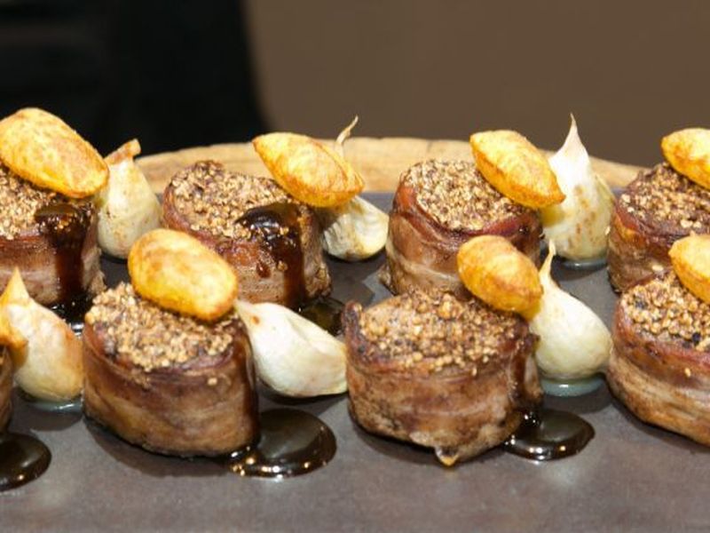 Foo and Heuberger's main dish: Trilogy of pork which consists of pork trotters, pork tenderloin and pork belly. 