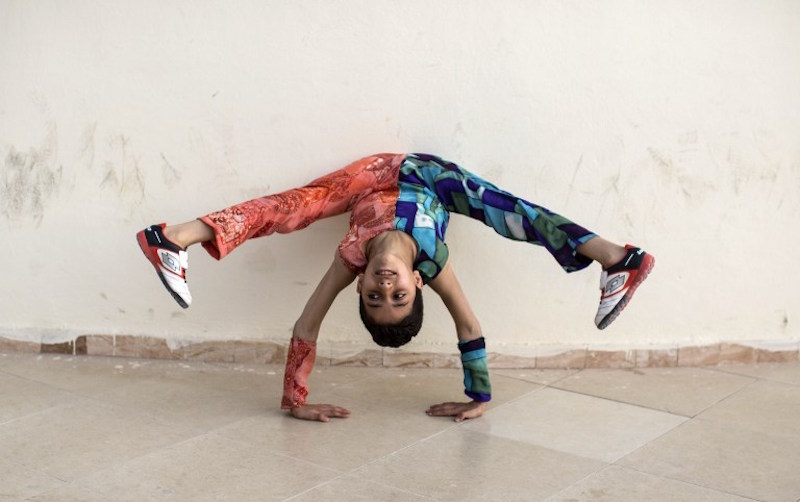 Palestinian teenager Mohammed al-Sheikh shows off his skills at his home in Gaza City April 28, 2016. u00e2u20acu201d AFP pic