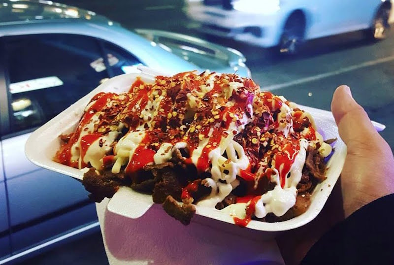 The snack pack is described as a u00e2u20acu02dca fast food comprising layers of hot chips, grated cheese, halal doner kebab meat, garlic sauce, barbecue sauce and chilli sauce.u00e2u20acu2122 u00e2u20acu201d Screengrab from YouTube