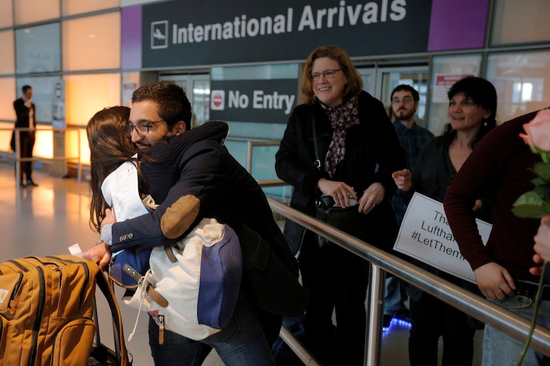 Behnam Partopour, a Worcester Polytechnic Institute student from Iran, is greeted by his sister at Logan Airport after he cleared US customs and immigration on an F1 student visa. u00e2u20acu201d Reuters pic 