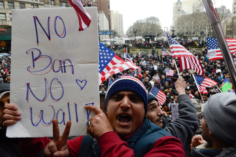 People participate in a Yemeni protest against President Donald Trump's travel ban in the Brooklyn borough of New York City, February 2, 2017. u00e2u20acu201d Reuters pic