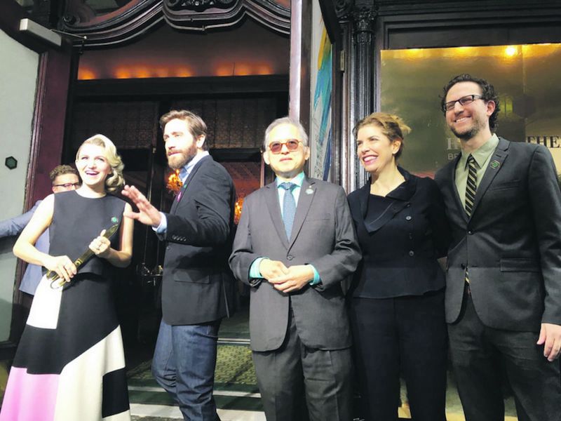 Chairman of Millennium & Copthorne Hotels Kwek Leng Beng (middle) opened the restored Hudson Theatre on February 11. u00e2u20acu201d Handout via TODAY