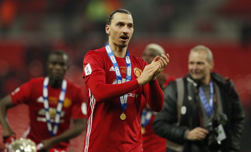 Manchester United's Zlatan Ibrahimovic applauds fans after winning the League Cup final at Wembley, London February 27, 2017. u00e2u20acu2022 Reuters pic