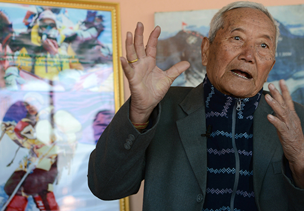 Nepalese mountaineer Min Bahadur Sherchan speaks during an interview with AFP in Kathmandu. u00e2u20acu201d AFP picn