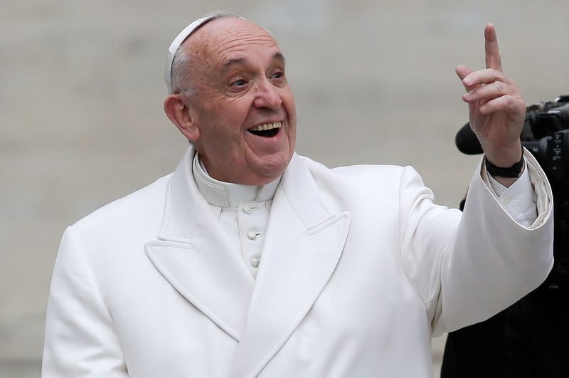 Pope Francis reacts as he leads the weekly general audience in Saint Peter's Square at the Vatican February 22, 2017. u00e2u20acu201d Reuters pic