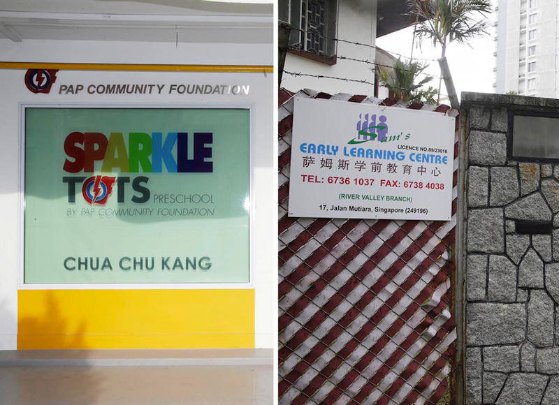 A teacher at preschool Sparkletots (left) allegedly mishandled an 18-month-old boy. In another case, a pre-school at Jalan Mutiara in River Valley is being investigated for unhygienic practices. u00e2u20acu201d Picture by  Wee Teck Hian