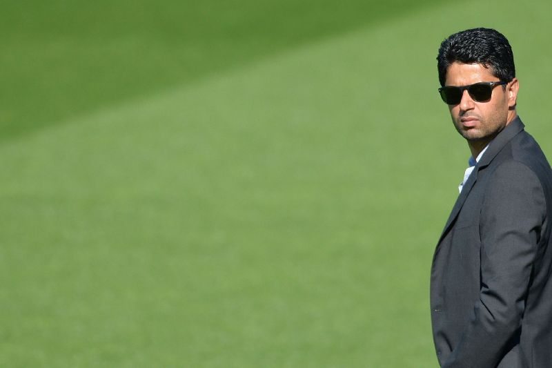 Nasser Al-Khelaifi will take his seat in the Presidentielle Stand at the Parc des Princes for the first leg of the crucial Champions League last 16 tie against Barcelona. u00e2u20acu2022 AFP picn