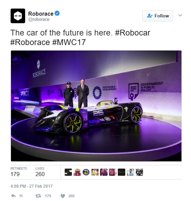 Roborace unveils driverless race car.u00c2u00a0u00e2u20acu201d AFP pic