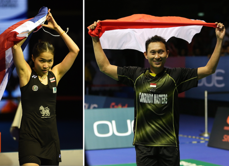 Defending champions Ratchanok Intanon and Sony Dwi Kuncoro will return to this yearu00e2u20acu2122s OUE Singapore Open as part of a star-studded line-up. u00e2u20acu201d TODAY pic 