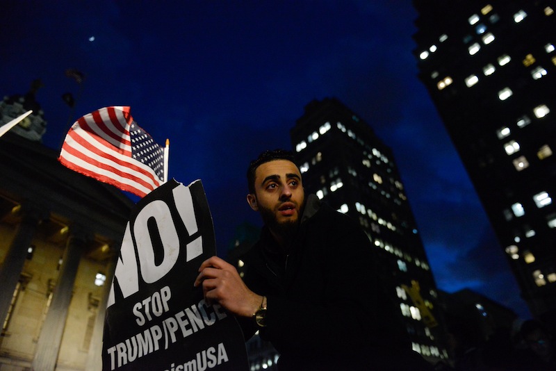 People participate in a protest by the Yemeni community against US President Donald Trump's travel ban in the Brooklyn borough of New York City, February 2, 2017. u00e2u20acu201d Reuters pic 