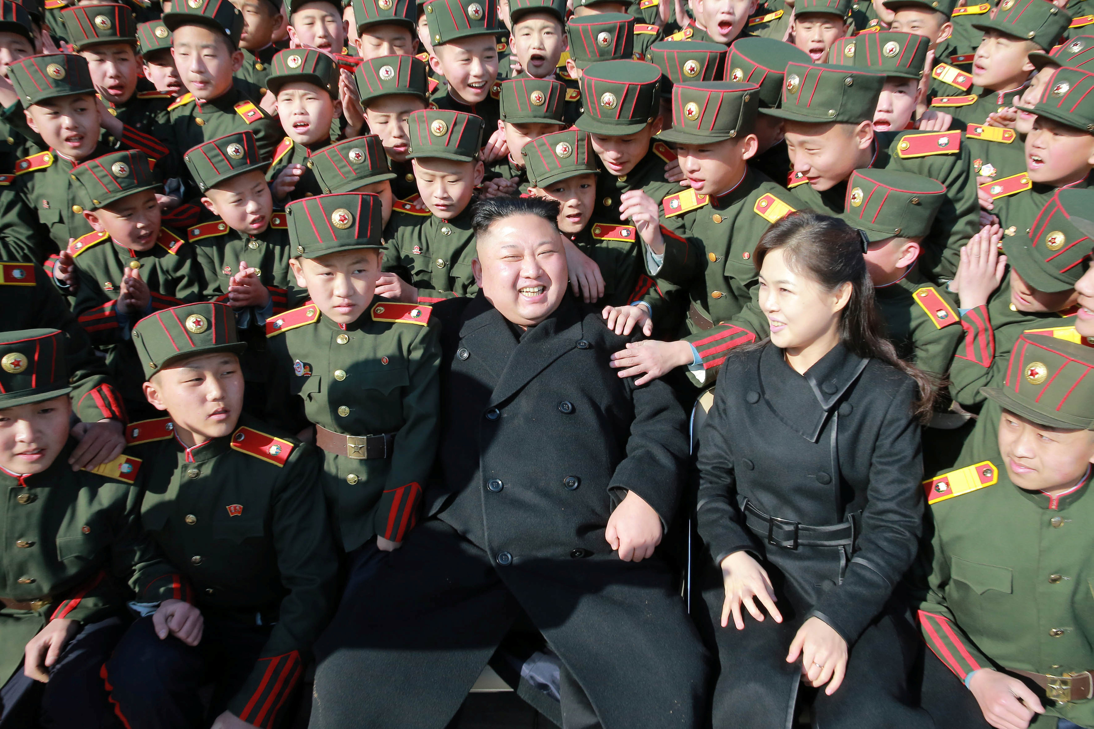 North Korean leader Kim Jong Un visited Mangyongdae Revolutionary School and planted trees with its students on Thursday, the Tree-planting Day, in this undated photo released by North Korea's Korean Central News Agency (KCNA) in Pyongyang March 3, 2017. 