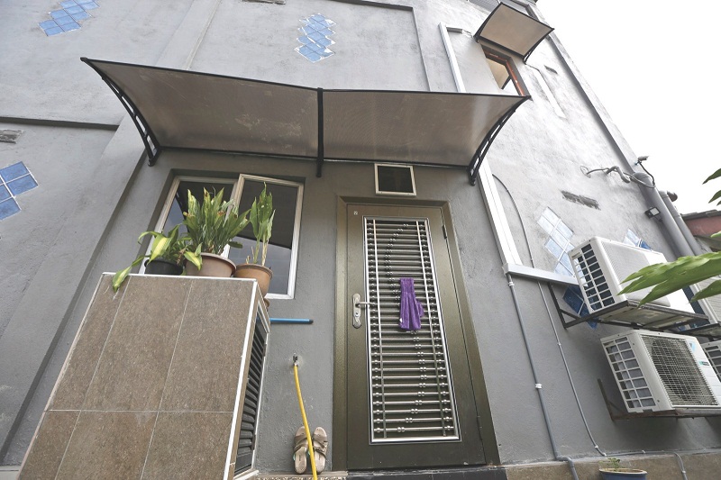 The back entrance, all locked and secure.