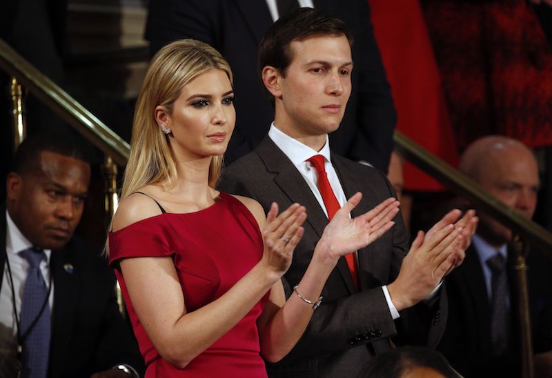 Ivanka Trump and husband Jared Kushner clap during US President Donald Trumpu00e2u20acu2122s speech at a joint session of congress in Washington February 28, 2017. u00e2u20acu201d Reuters pic