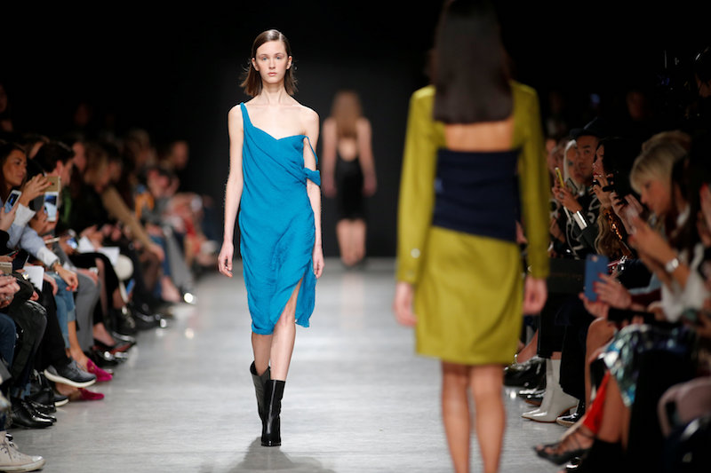 A model presents a creation by American designer Adam Andrascik as part of his Fall/Winter 2017-2018 womenu00e2u20acu2122s ready-to-wear collection for Guy Laroche fashion house during Paris Fashion Week March 1, 2017. u00e2u20acu201d Reuters pic