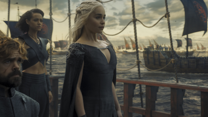 Peter Dinklage, Nathalie Emmanuel and Emilia Clarke in a scene from HBOu00e2u20acu2122s u00e2u20acu02dcGame of Thronesu00e2u20acu2122. u00e2u20acu201d Handout via Reuters