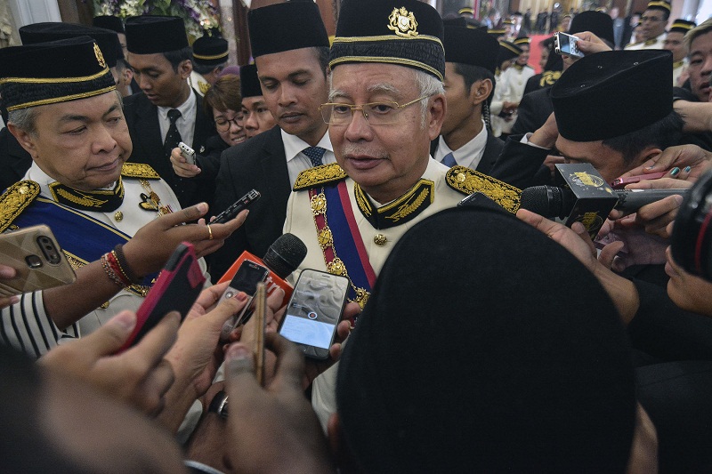 Prime Minister Datuk Seri Najib Razak speaks to reporters at the Parliament in Kuala Lumpur March 6, 2017. u00e2u20acu201d Picture by Yusof Mat Isa