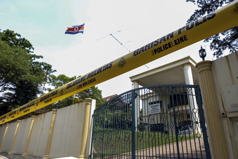 No movement has been observed into or out of the North Korean embassy in Damansara Heights, Kuala Lumpur after the government imposed a ban on its diplomats from leaving the country on March 7, 2017. u00e2u20acu201d Picture by Yusof Mat Isa