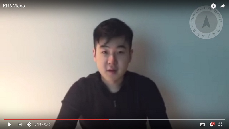 In the 40-second video, the man claiming to be Han-sol said he is currently with his mother and sister after his father was killed a few days ago. u00e2u20acu201d Screen capture via YouTube