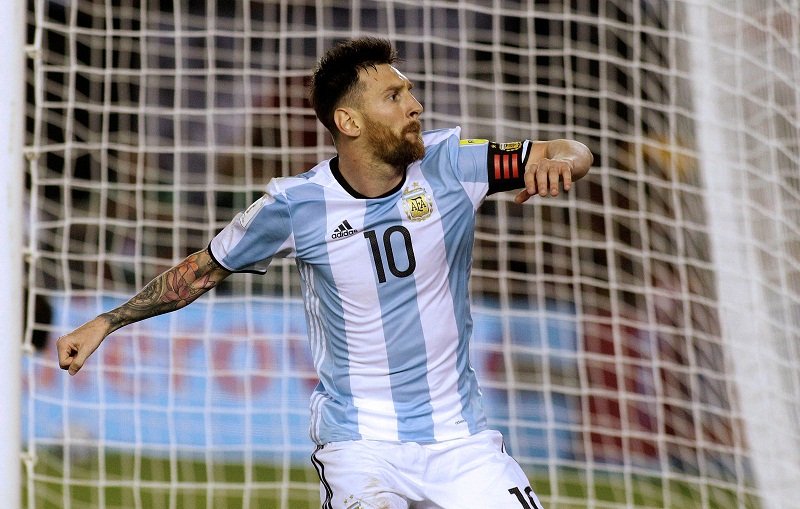 Argentinau00e2u20acu2122s Lionel Messi reacts after scoring a penalty goal against Chile at the Antonio Liberti Stadium, Buenos Aires March 24, 2017. u00e2u20acu201d Reuters pic