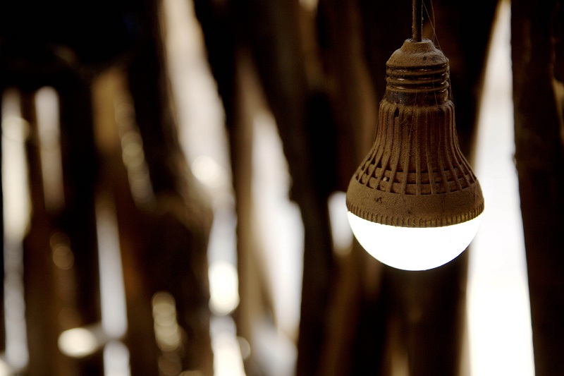 A solar-powered lightbulb in Aung Thar, a remote farming village at the edge of Ye Nang Chaung township, Magway Region, in central Myanmar February 26, 2017. u00e2u20acu201d Picture by Thomson Reuters Foundation 