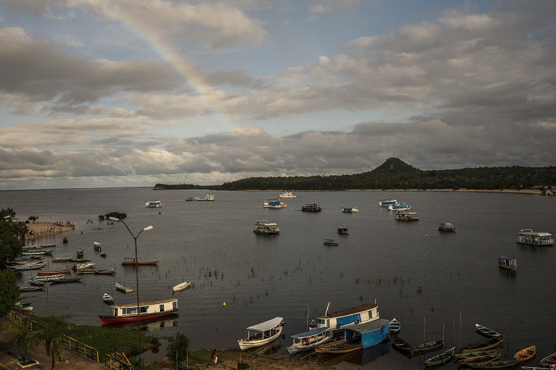 A rainbow decorates the sky over Alter Do Chao, Brazil, along the Tapajos River in the Amazon Basin, February 4, 2017. u00e2u20acu201d Picture by Bryan Denton/The New York Times 
