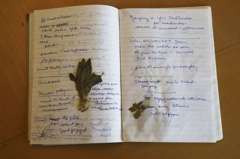 A notebook of Paula Wolfert's field notes from one of her many travels, at her home in Sonoma, California. ― Picture by Jim Wilson/The New York Times