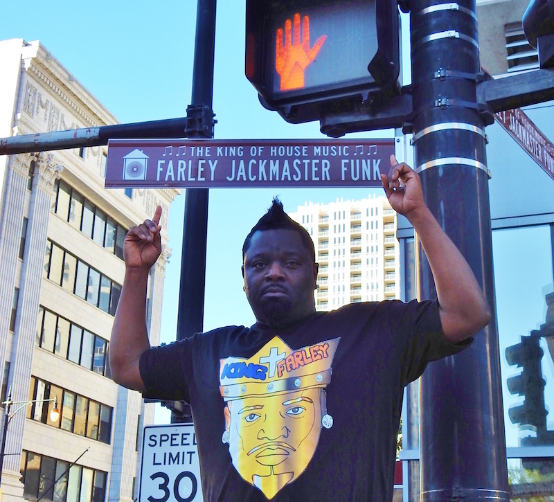 The house music pioneer was presented with a street in Chicago named in his honour u00e2u20acu201d Farley u00e2u20acu02dcJackmasteru00e2u20acu2122 Funk Way. u00e2u20acu201d Picture courtesy of Marini's on 57