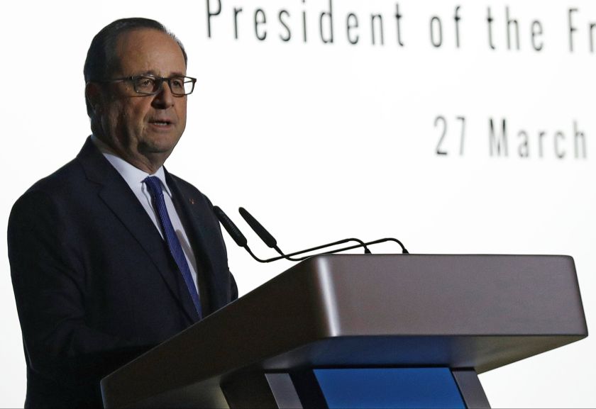 French President Francois Hollande speaks during a public lecture in Singapore March 27, 2017. u00e2u20acu201d Reuters picnn