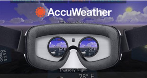 AccuWeather launches Samsung Gear Virtual Reality application. u00e2u20acu201d AccuWeather/AFP pic