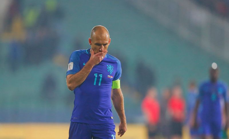 Netherland's Arjen Robben during the World Cup qualifier against Bulgaria in Sofia March 25, 2017. u00e2u20acu201d Reuters pic