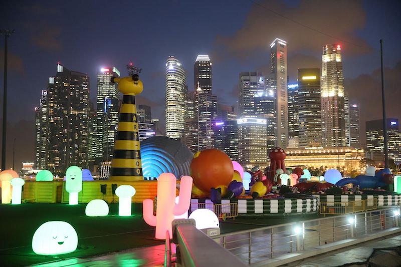 Jackson Tan’s Art-Zoo lights up at night. — TODAY pic
