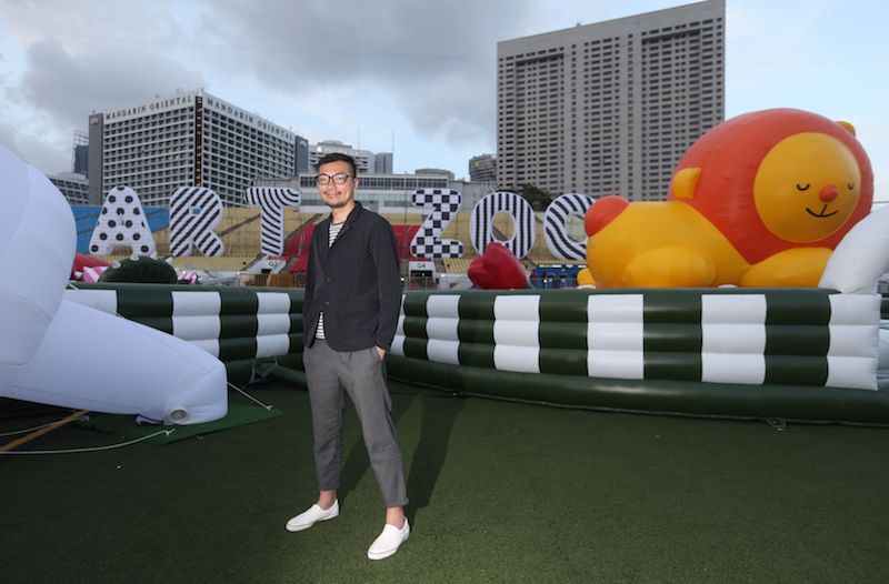 Jackson Tan invites you to come to Art-Zoo to bounce on, and even punch, his inflatable animals. u00e2u20acu201d TODAY pic