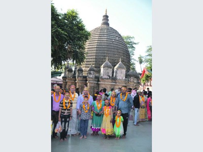 At the Kamakhya Temple in Guwahati, where the river cruise begins. 