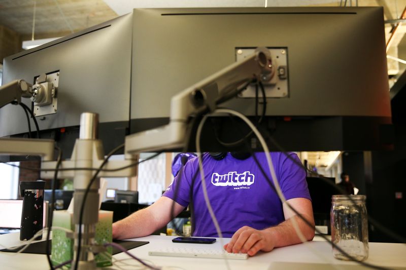 A man works at a computer at the offices of Twitch Interactive Inc, a social video platform and gaming community owned by Amazon, in San Francisco March 6, 2017. u00e2u20acu201d Reuters pic