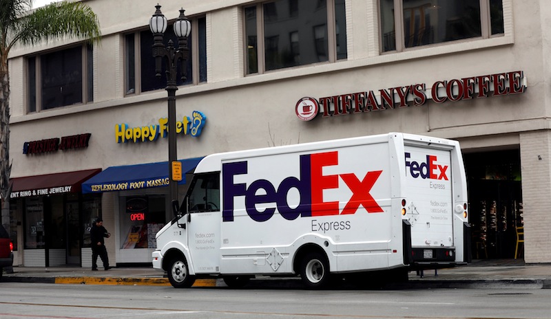 A FedEx delivery truck is pictured in Pasadena, California, March 21, 2017. u00e2u20acu201d Reuters pic