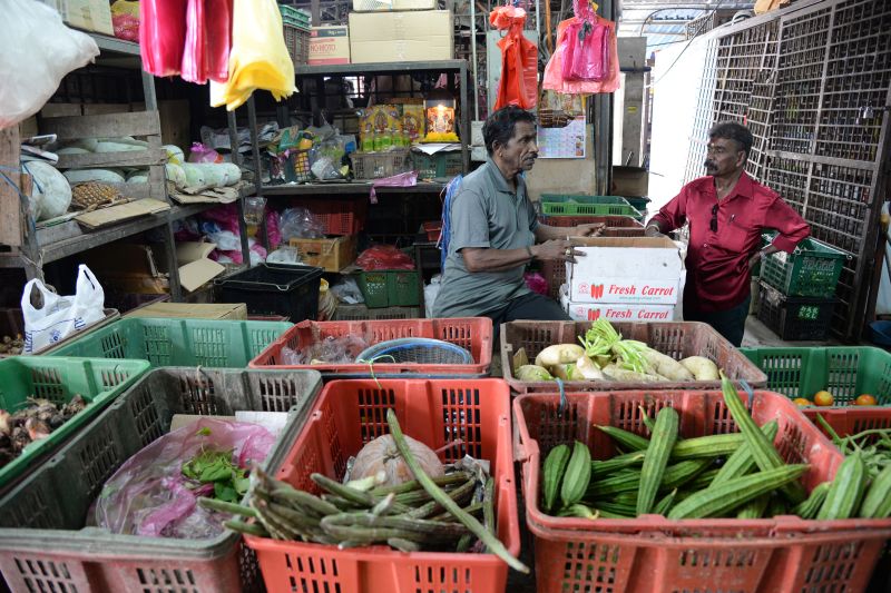 T. Selloraji has been operating the vegetable stall for 45 years.