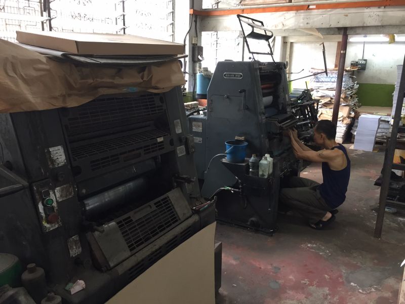 A Heidelberg offset printing machine which is still being used by Tian Sing Printing, one of the original businesses on the street.